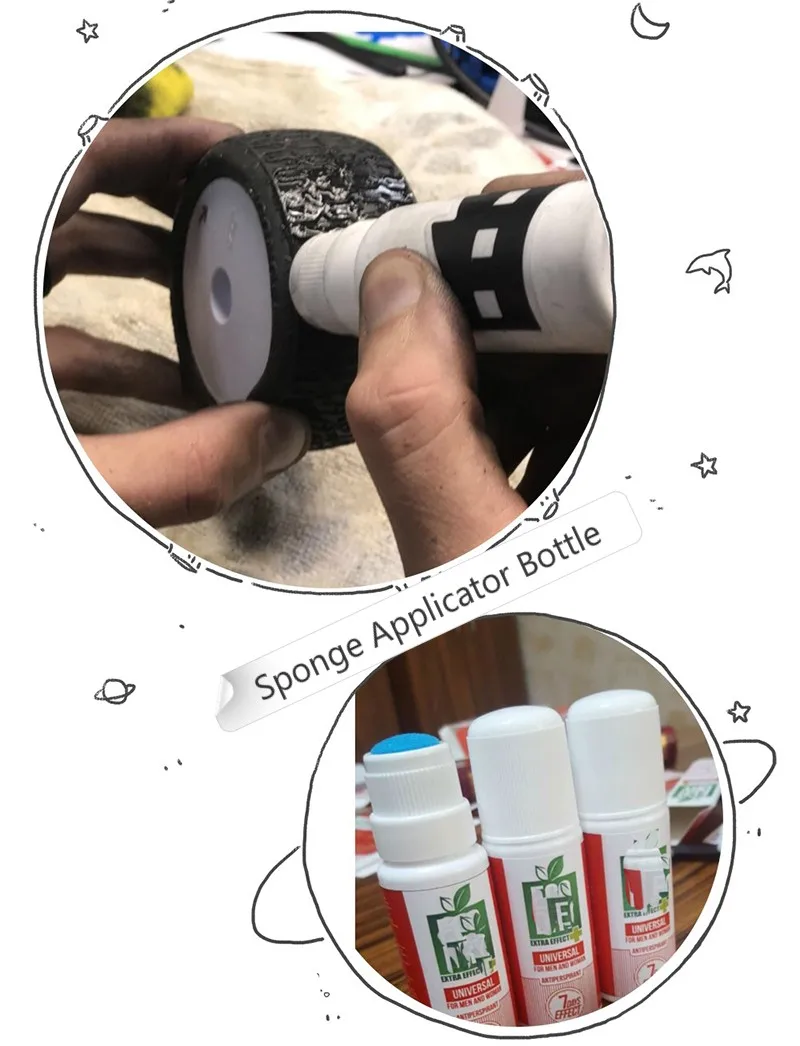 Oem 50ml Plastic Stain Remover Liquid Sponge Head Applicator Bottle