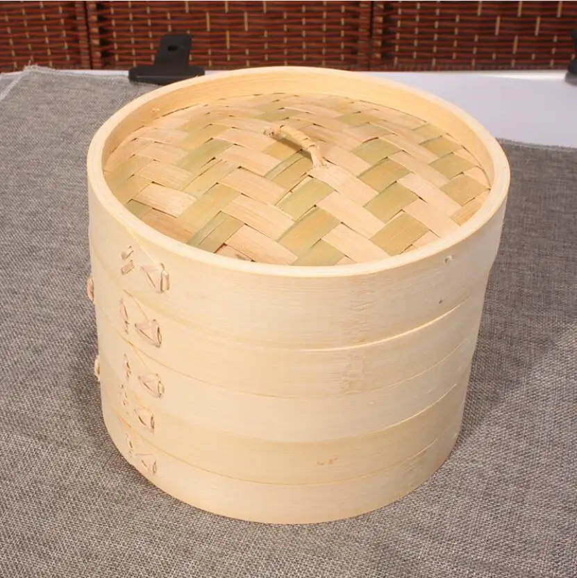 100% Natural Bamboo Steamer Basket Classic Traditional Design Bamboo ...