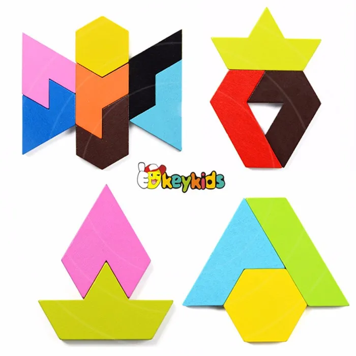 2017 Wholesale Classic Brain Teaser Child Wooden Triangle Puzzle High