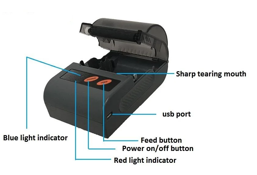 58mm Mini Android Portable Bluetooth Thermal Printer for PDF Printing