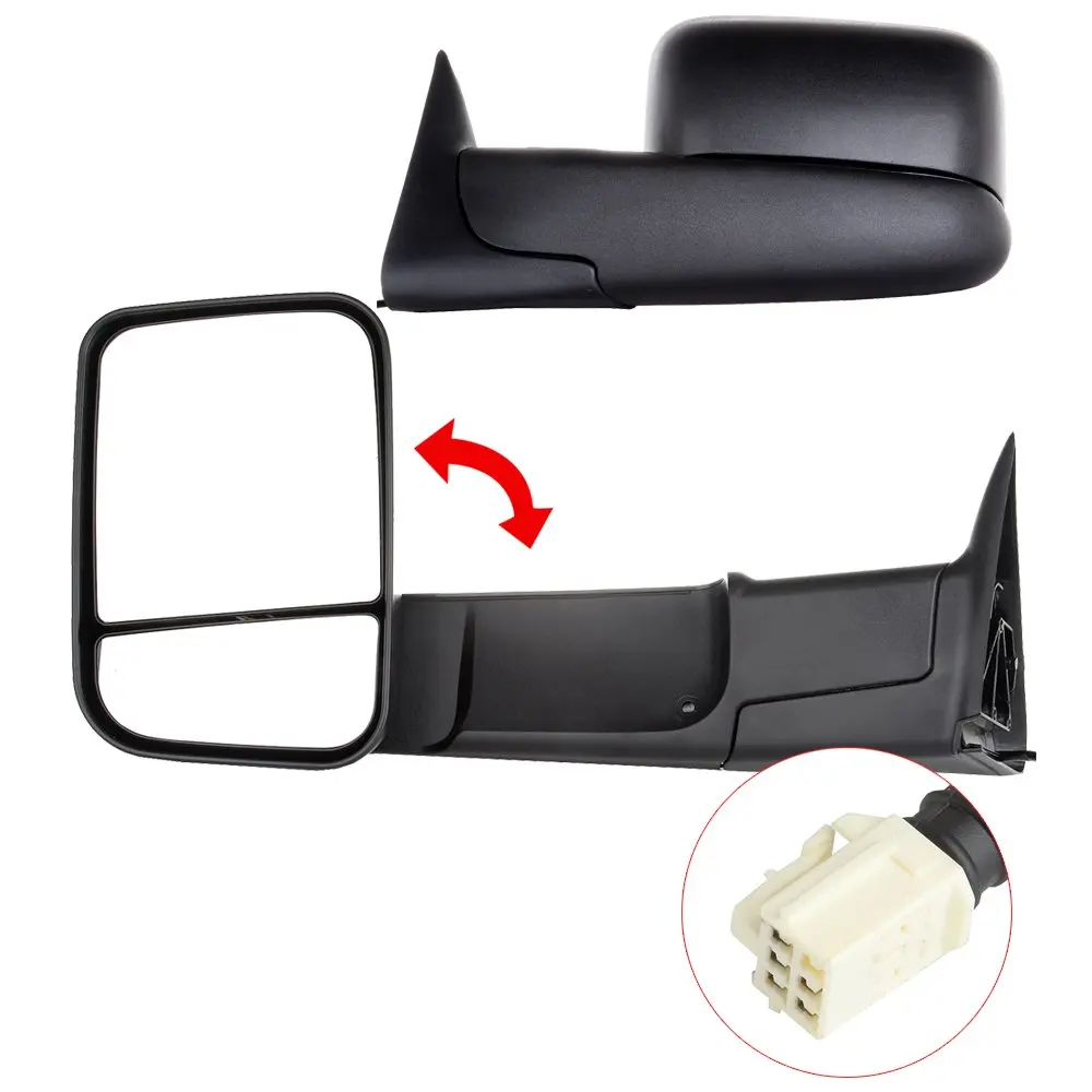 Scitoo Full Size Pickup Truck Power Heated Folding Tow Rear View Mirror  Pair Set for 1998-2001 Dodge Ram 1500 1998-2002 Ram 2500 3500 New Style