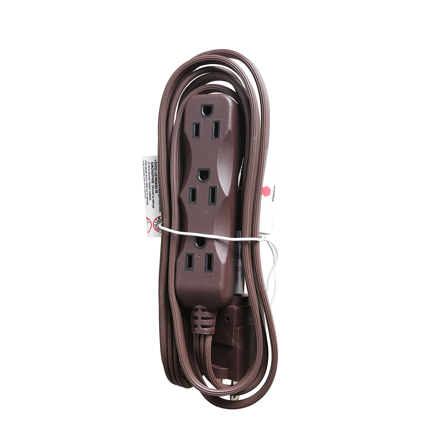 8ft 3 Prong Extension Cord Sjtw 16/3 Brown 60c Color Sleeve Packing