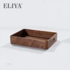 Wholesale Cheap Customized Rectangle Hotel Wooden Shoe Tray With Handle