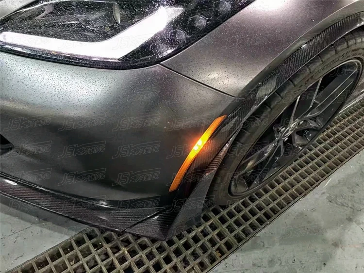 Carbon Fiber Front Fender Flame Extensions For 20142016 Chevrolet Coevette C7 Z51 Z06 Stingray