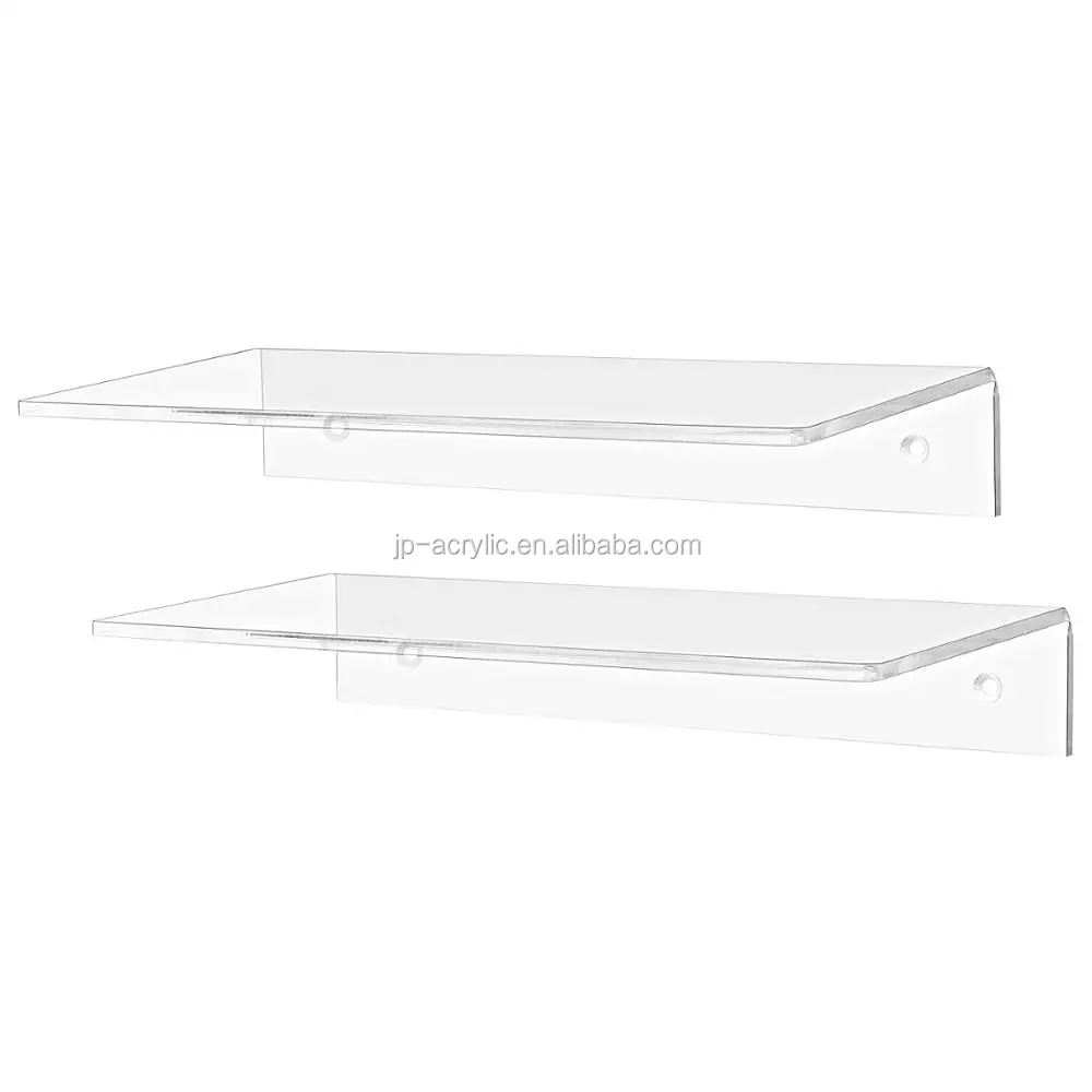 Clear Acrylic Customized Lucite Hanging Wall Book Floating Shelf Wall