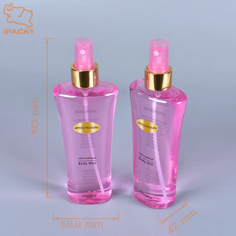 8 Oz 236ml Pet Plastic Body Spray Perfume Bottle With Aluminum Sprayer
