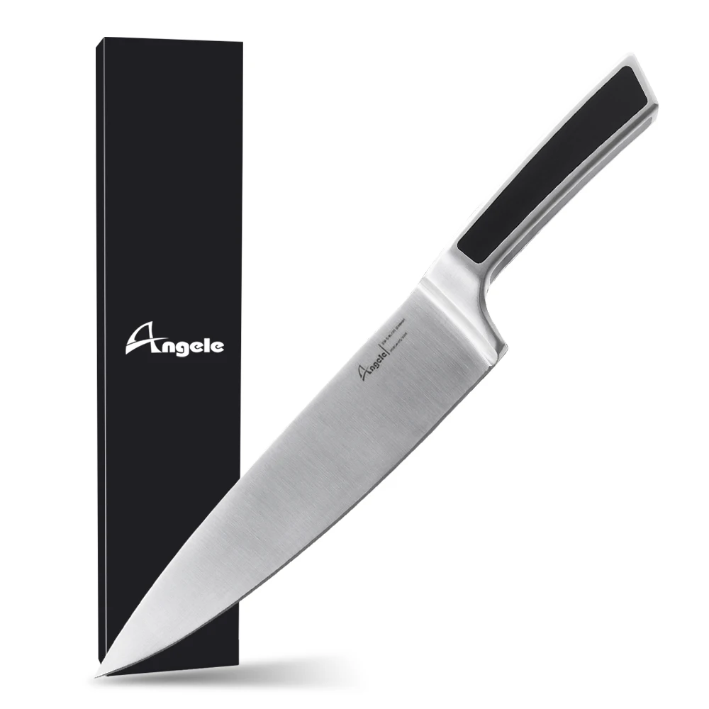 Молодые ножи 20.03 2024. Ножи Chef Sommelier. Chef Knife ножи 20 см. Нож кухонный с белой ручкой. Поварской нож зубчатый.