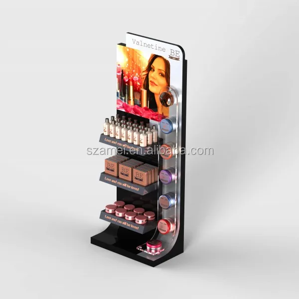 Counter Cosmetic Tester Merchandising Stand Acrylic Makeup Display