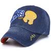 Fashion logo promotional denim 6 panel baseball cap summer cat