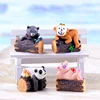 Creative Stump Animals Garden Miniature Figurines Micro Landscape Cute Resin Crafts Kit