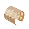 Kaimei 2018 wish amazon aliexpress hot selling exaggerated inverted triangular textured pattern open metal cuff bangle bracelets
