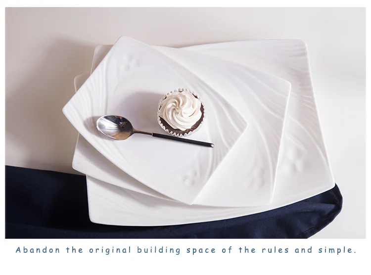 Shenzhen Tableware Restaurant Porcelain Rectangle Dinner Plate