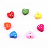 Wholesale multi colored flat heart shaped wooden beads for jewelry accessories making DIY