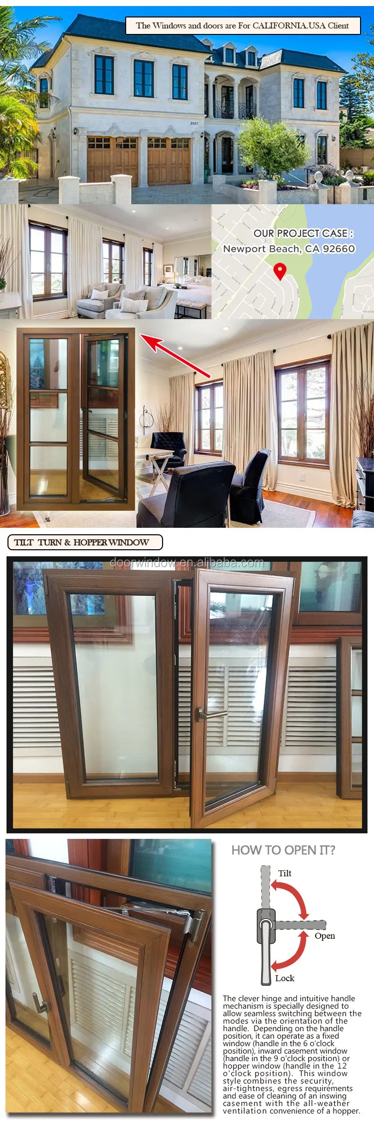 Boston wholesale standard aluminum wood casement windows as 2047