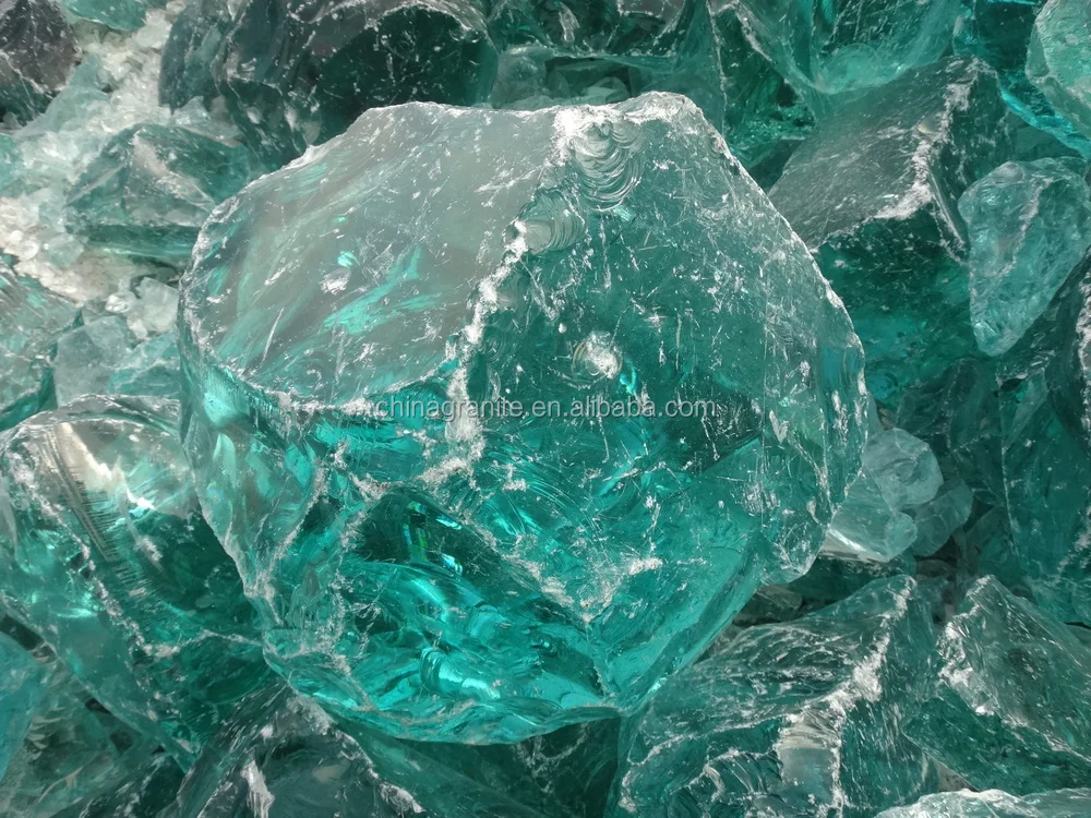 Large Ocean Blue Slag Glass Rocks - Buy Large Ocean Blue Slag Glass ...