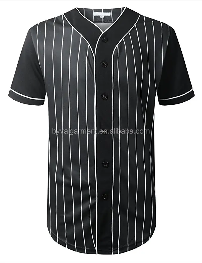 Byval Custom Stripe Baseball Jersey Cotton Polyester Blended Shirts ...