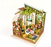 Hand made creative interesting sun wooden mini house diy 3d puzzle toy
