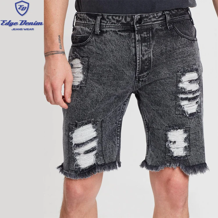 boys grey denim shorts