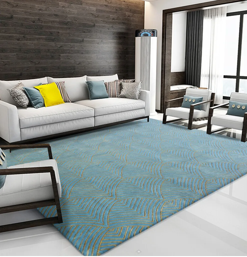 Wool Carpet Modern Design Home Decorated Luxury Wool And Viscose Rugs