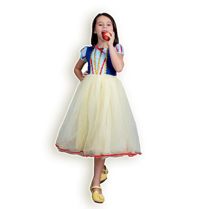 2021 Summer New Snow White Dress Children's Net Yarn Birthday Western Puff Skirt