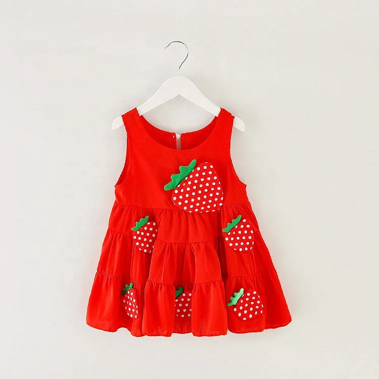 可爱的小草莓点缀图案女孩裙子工厂批发 - buy 婴儿服装与高品质的