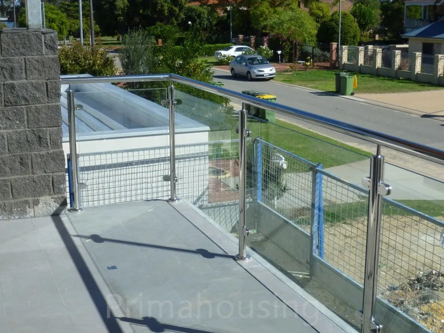 how deck install to cable High Railing Stainless Glass Quality Steel Design Balcony