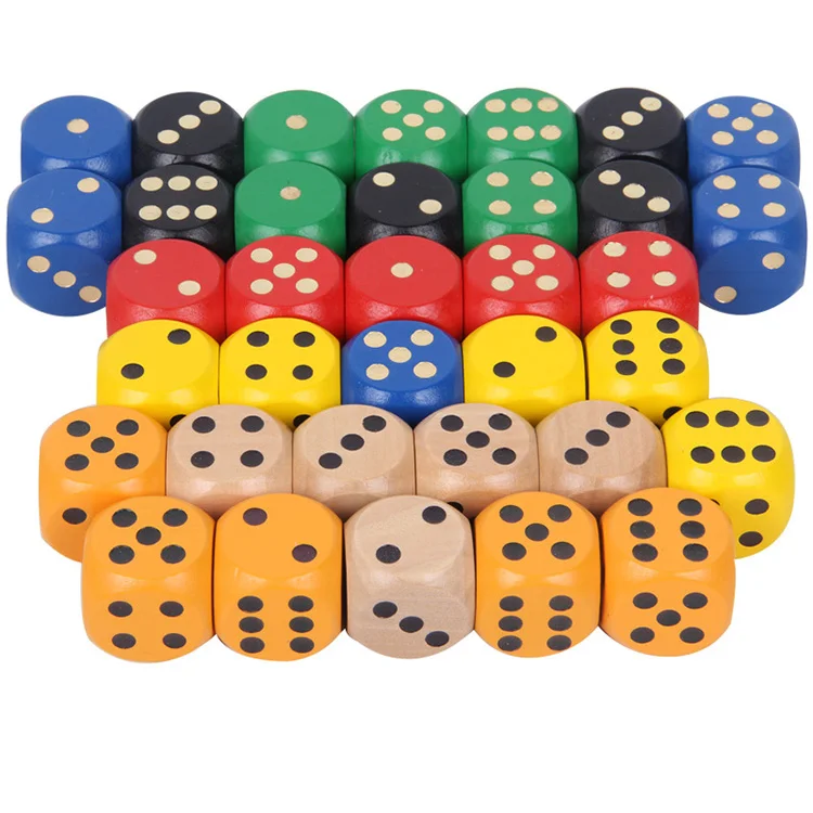 Custom Color Point Wood Dice 3cm 4cm Entertainment Party Family Game