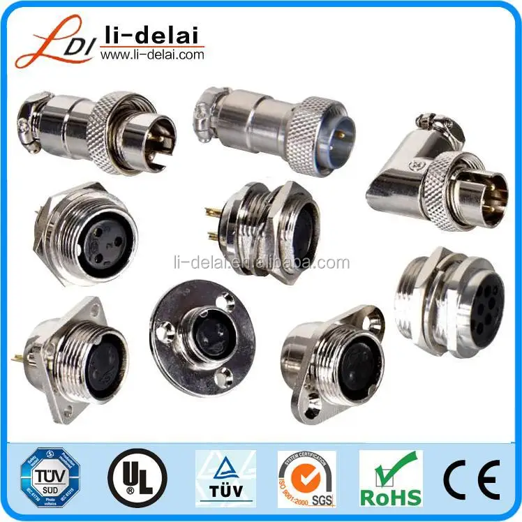 2pcs connector Aviation plug 16mm 5Pin male and female for Panel Classis Metal
