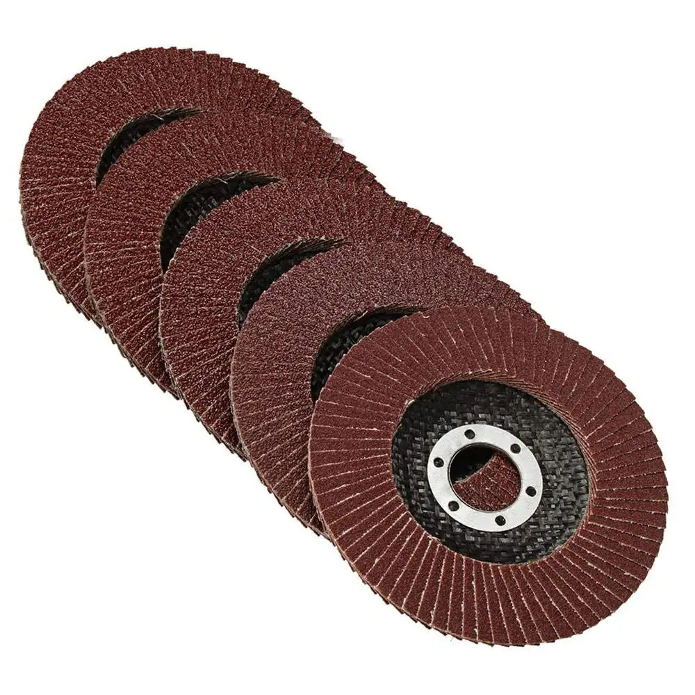 Farway 4.92 inch Flap Sanding Disc Wheel 40/60/80/100/120 Grit Angle Grinder Sanding Wheel 50Pcs