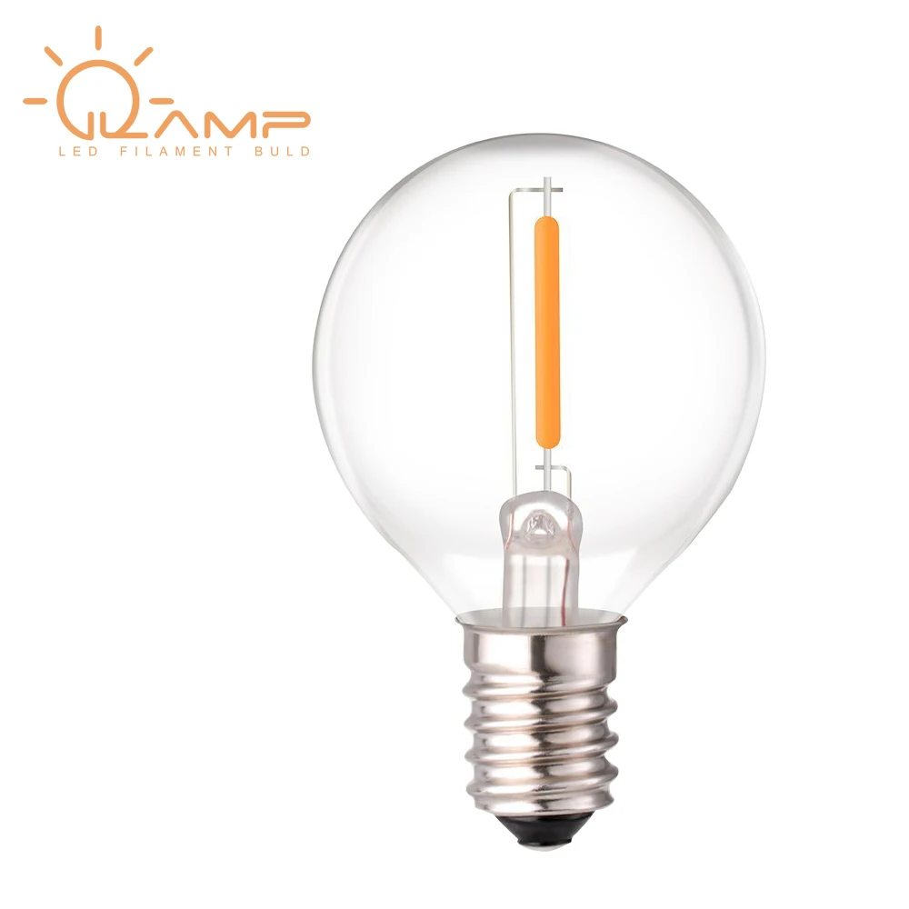 0.5W E12 E17 Candelabra edison G40 LED Filament Mini Globe Light Bulb