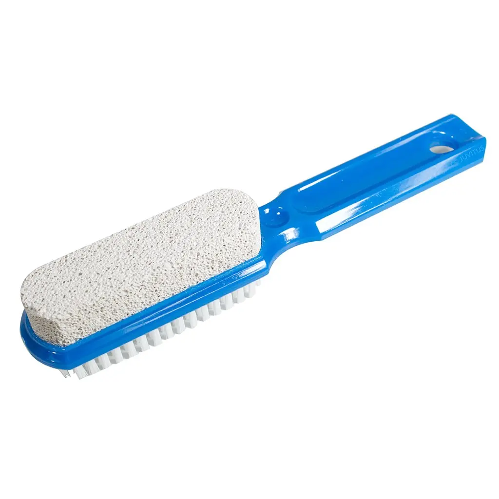 Buy Two Sided Foot Scrubber with Handle Pumice Stone Smoother & Bristle Brush Foot Exfoliator