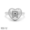 RZK-0074 Wholesale Fashion 925 Sterling Silver Jewelry Heart Letter R Rings For Women Engagement Ring