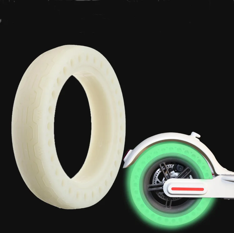 Green 1PC Electric Scooter Wheel Tyre,Fluorescent Tire Tubeless Luminous Solid Tyre for Xiaomi M365 Electric Scooter 