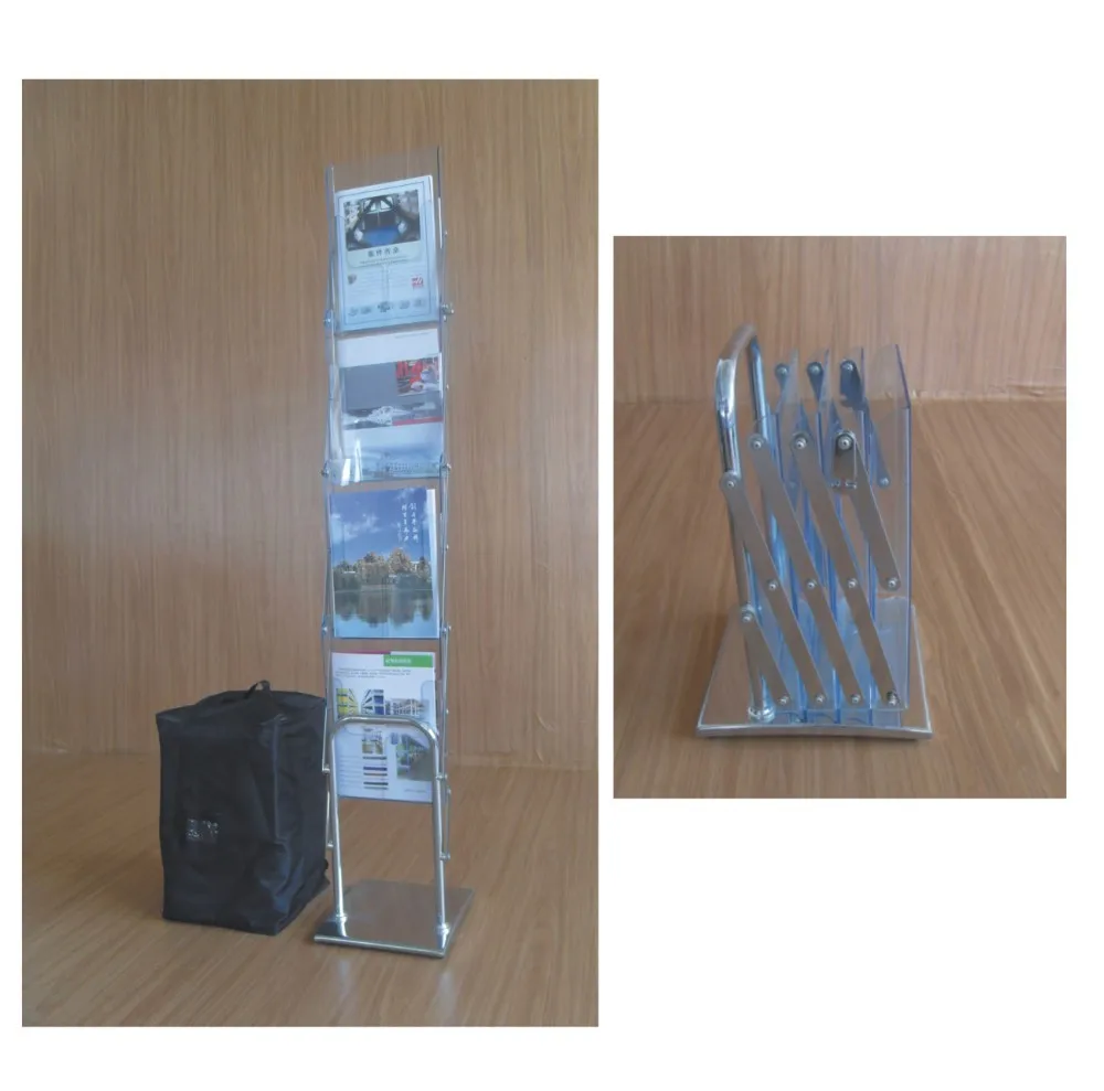 Metal Acrylic Floor Brochure Holder Magazine Stand,Free Standing