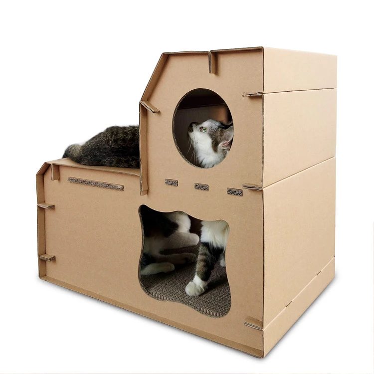 cardboard cat scratcher house