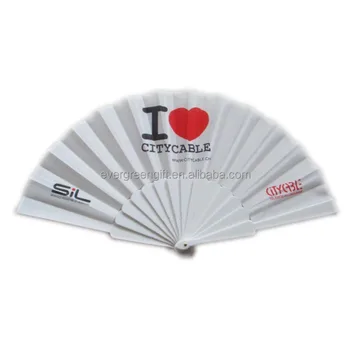 folding logo hand plastic customized printing fan larger fans
