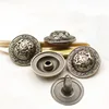 custom embossed logo big 15mm cap shaped alloy metal bag rivets