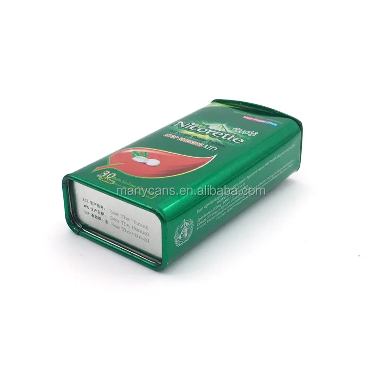 Rectangular Mints Candy Tin Box For Chewing Gum Hinged Tin Box Buy