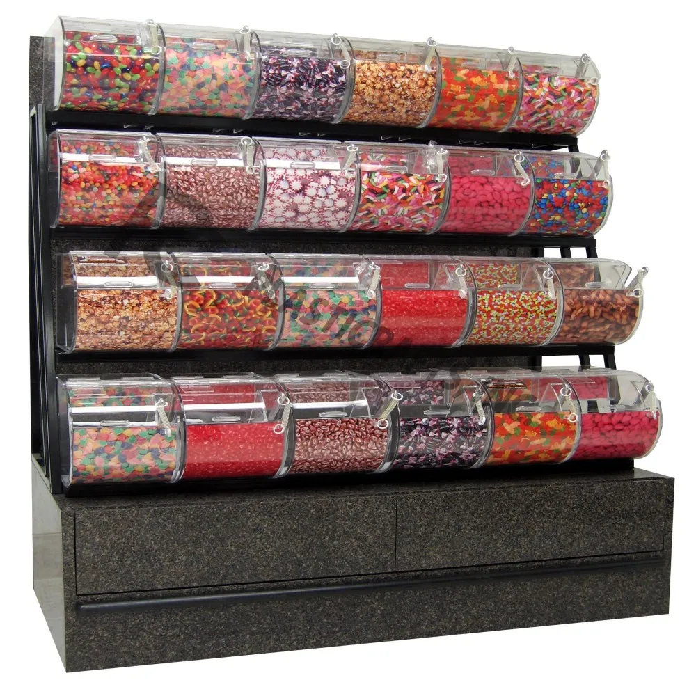 Large Candy Nut Display Rack With Acrylic Bins Buy Metal Candy Display Rack,Acrylic Candy
