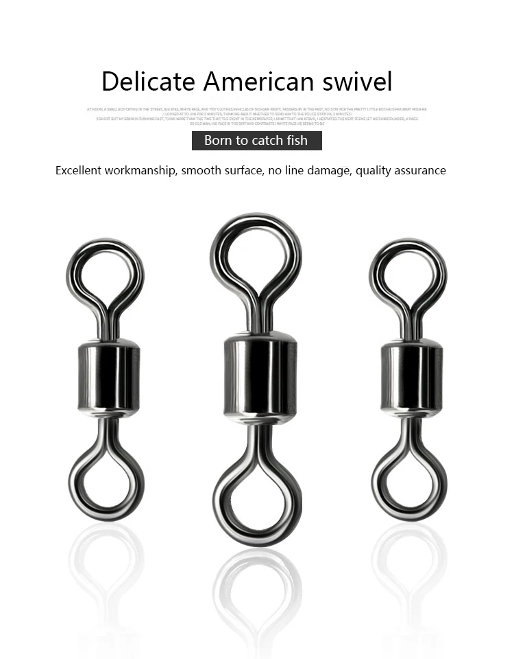 Tuna Ball Bearing Three Way Swivel Fishing Silver Heavy Duty Carp