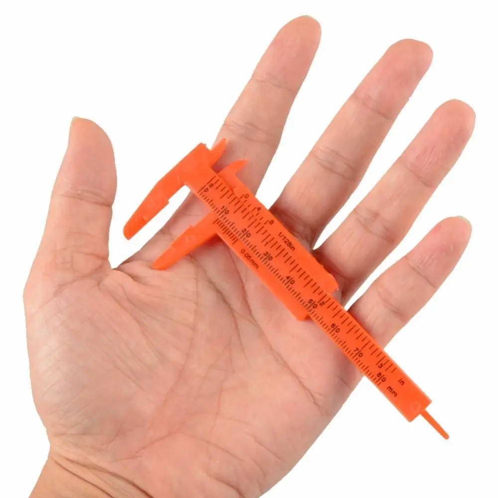 1Pcs 80mm Mini Plastic Student Sliding Vernier Caliper Gauge Measurement Tool HK 