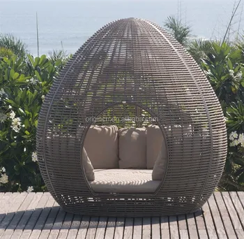Beach Hotel Use Outdoor Sun Leisure Rattan Canopy Lounger Cane Egg Beach Hotel Use Outdoor Sun Leisure Rattan Canopy Lounger Cane Egg Shaped Patio Furniture