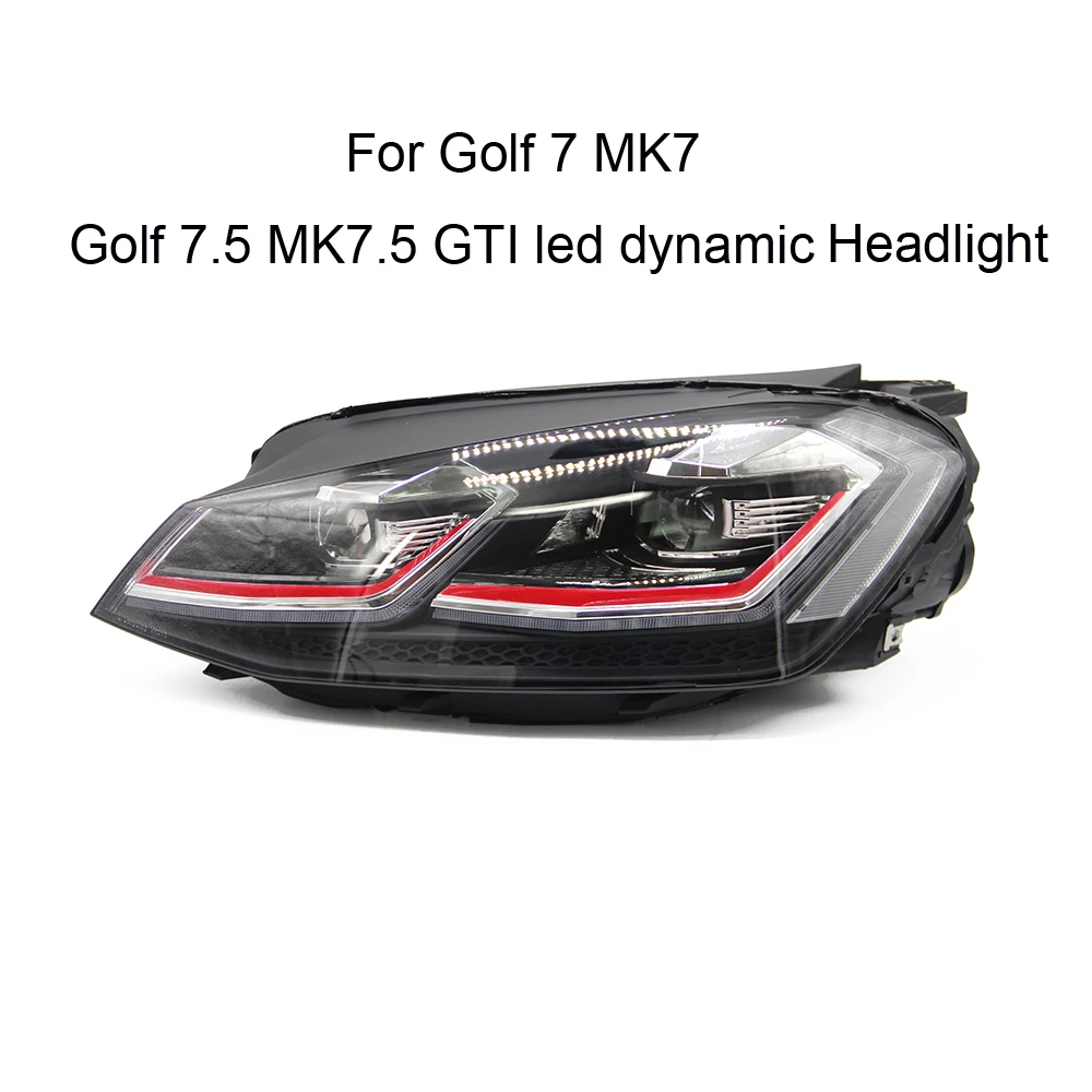 Golf 7 Mk7.5 20132017 Led Headlamp Drl Golf7.5 Bixenon Lens Golf 7