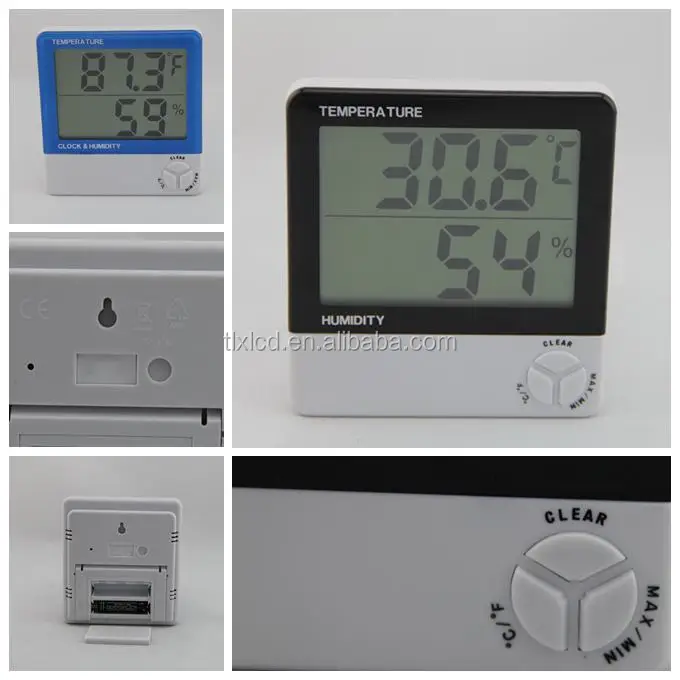 Yushu Termómetro digital LCD de tamaño pequeño higrómetro de humedad medidor de temperatura TH-4 termómetro húmedo negro herramienta de análisis de instrumentos higrómetro