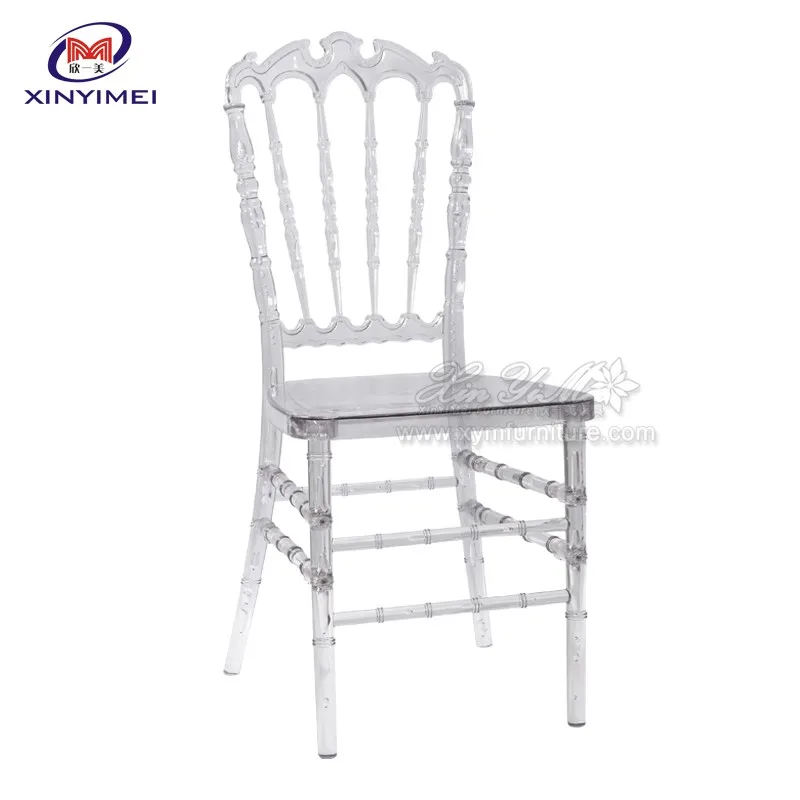 Knock Down Transparent Furniture Crystal Resin Hotel Chair Modern