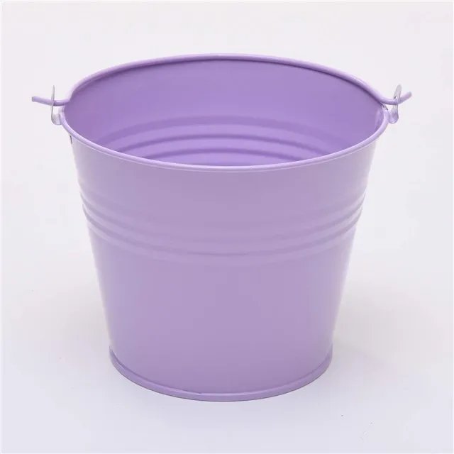 small coloured plastic buckets