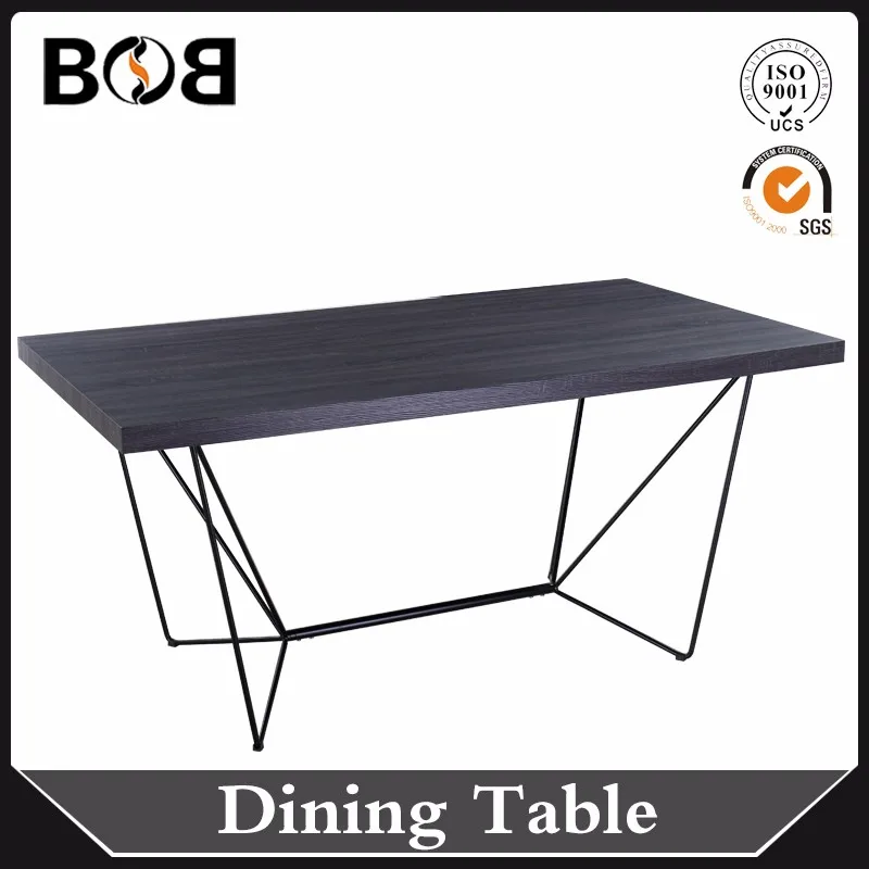 CIFF MDF top steel pipe legs dining table