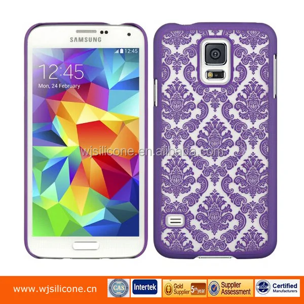 Supply Laser Engraved Rubber Coating Plastic Hardshell Plates Case for Samsung S5