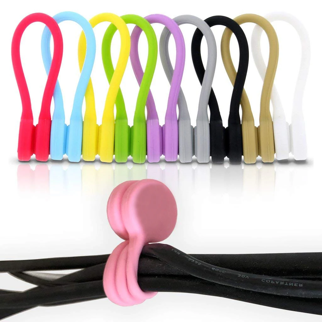 Renjia Silicone Reusable Twist Ties Tool Soft Wire Ties For Easy