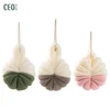 Comfortable soft types of cleaning dead skin removal color rubber bath brush balls with foam mesh shower bath sponge